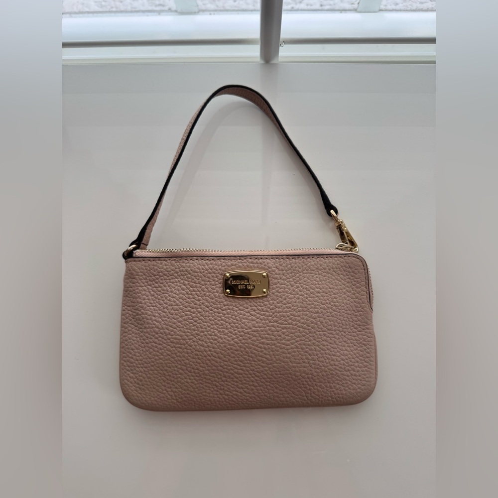 Michael Kors Blush Pebbled Leather Wristlet